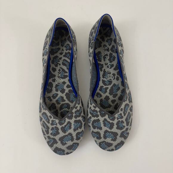 Rothy's The Flat Spotted Gray Blue Rounded Toe Slip-On Ballet Flats 10.5 - Picture 2 of 13